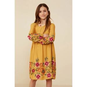 Hayden Girl‎ Embroidered Detail Long Sleeve Scoop Neck Dress size small